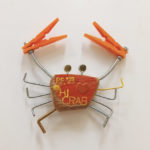Hi Crab, scultura in legno di recupero, cm 20x20